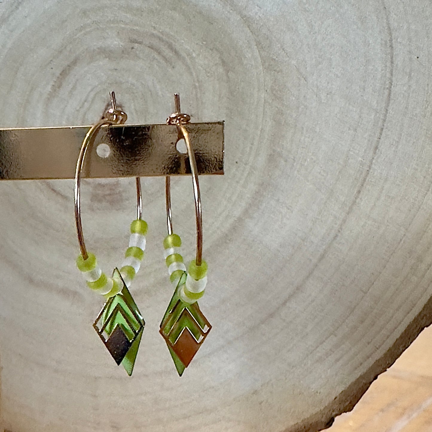 Boucles d’oreilles vert pomme