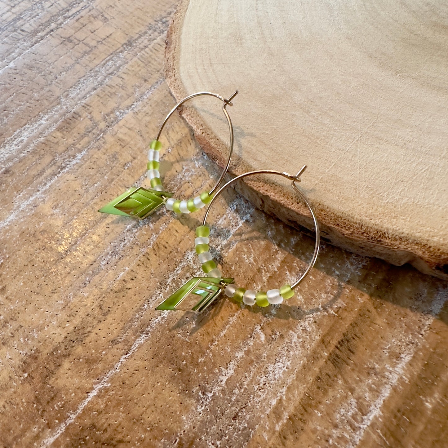 Boucles d’oreilles vert pomme