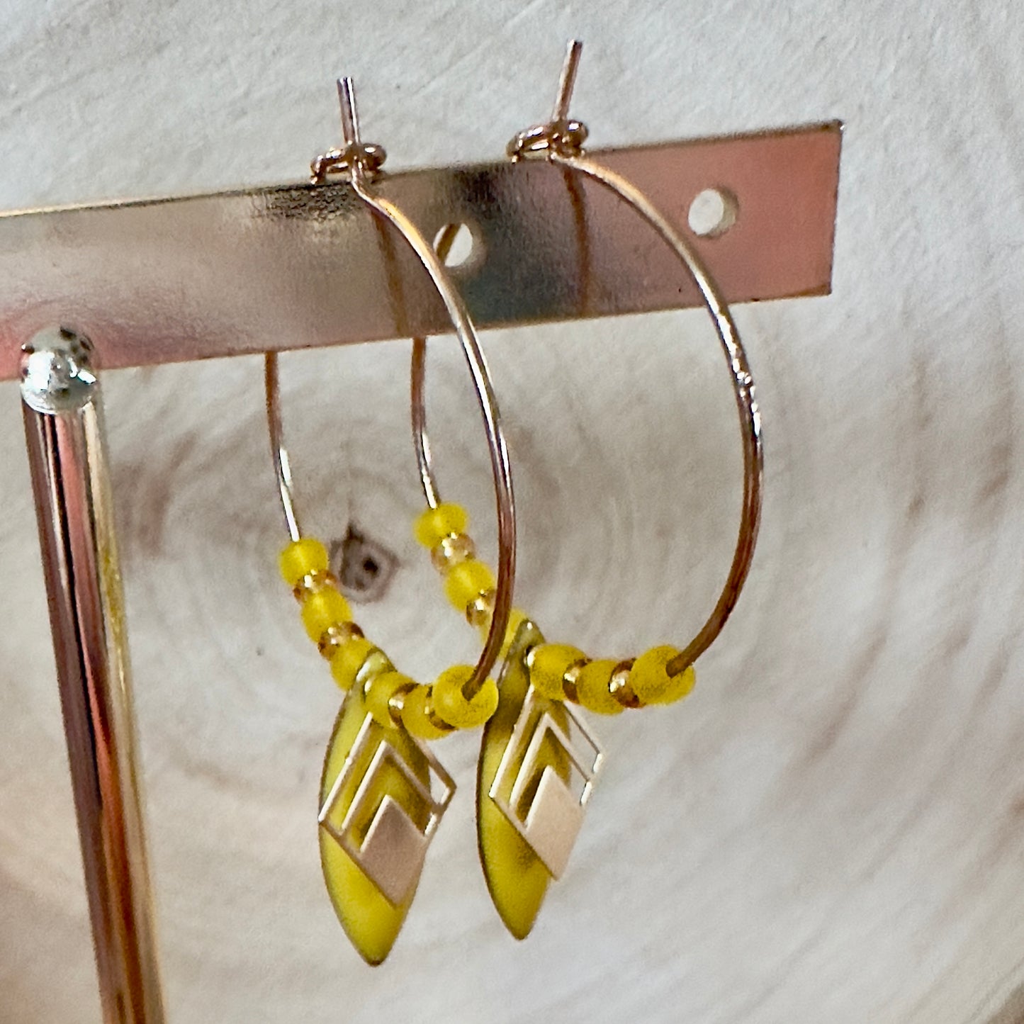 Boucles d’oreilles jaunes