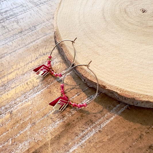 Boucles d’oreilles créoles fuschia