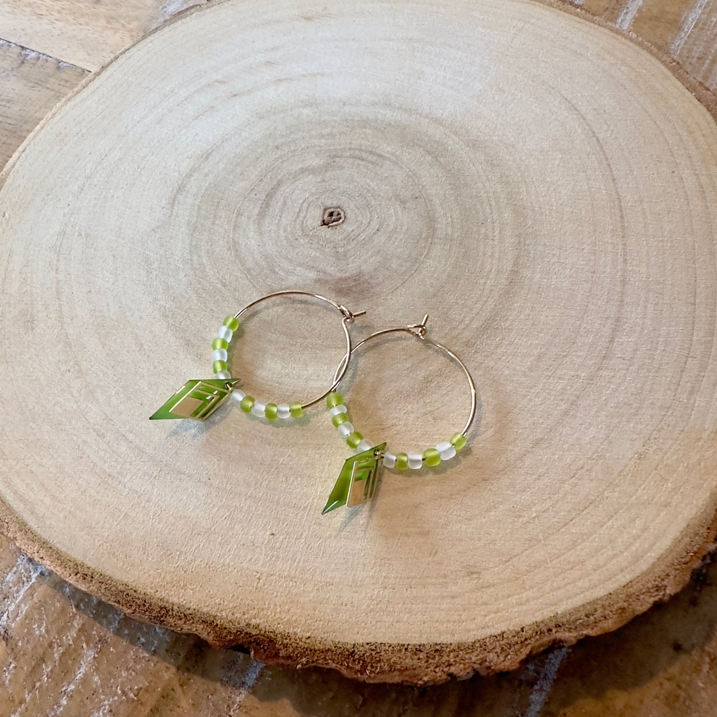 Boucles d’oreilles vert pomme