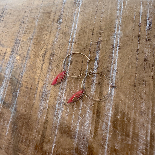 Boucles d’oreilles créoles corail